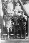 At Carluke railway station on his return, escorted by Lord Newlands and Lt Martin, whom he rescued
