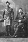 Seen here with Sgt Major George Caven, who recruited him into the HLI. Sgt Major Caven was later killed in action